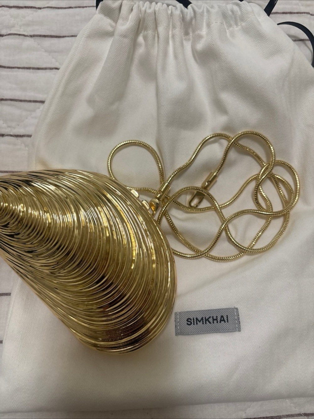 SIMKHAI Mini Bridget Oyster Shell Clutch - Picture 4 of 4